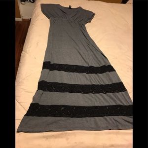 Long lace bottom detail dress